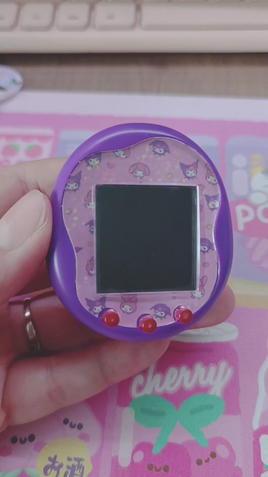 Tamagotchi Uni ピンク 本体　プレートカスタム済み たまごっちユニフェイスプレート ピンクメロディーとクロミ