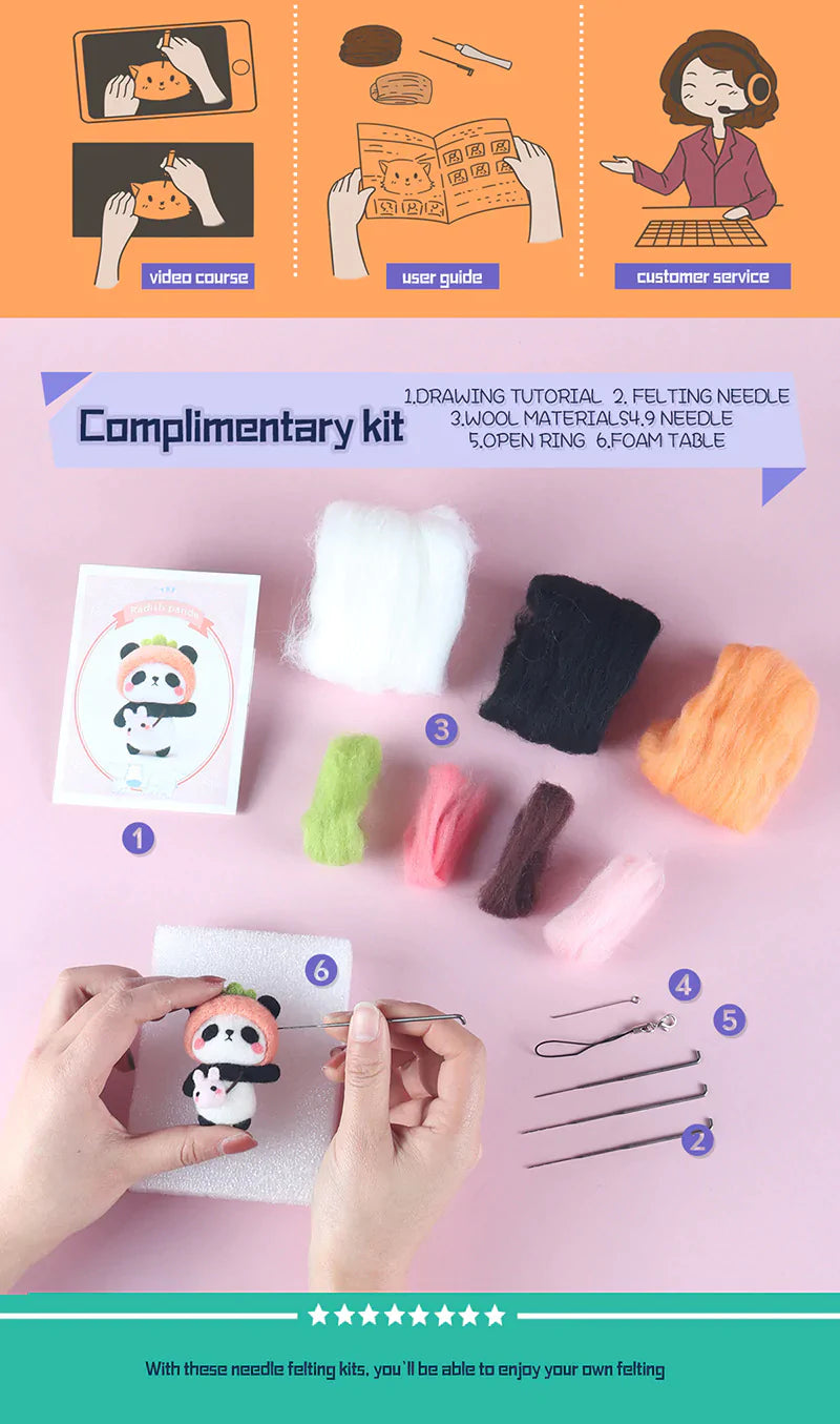 Little Panda Needle Felting Kit Fuzzy N Chic