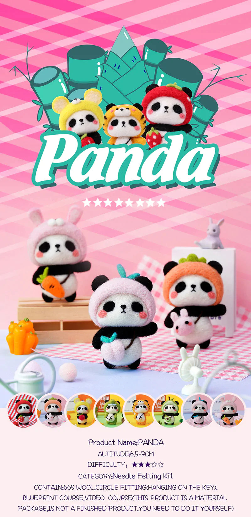 Little Panda Needle Felting Kit Fuzzy N Chic