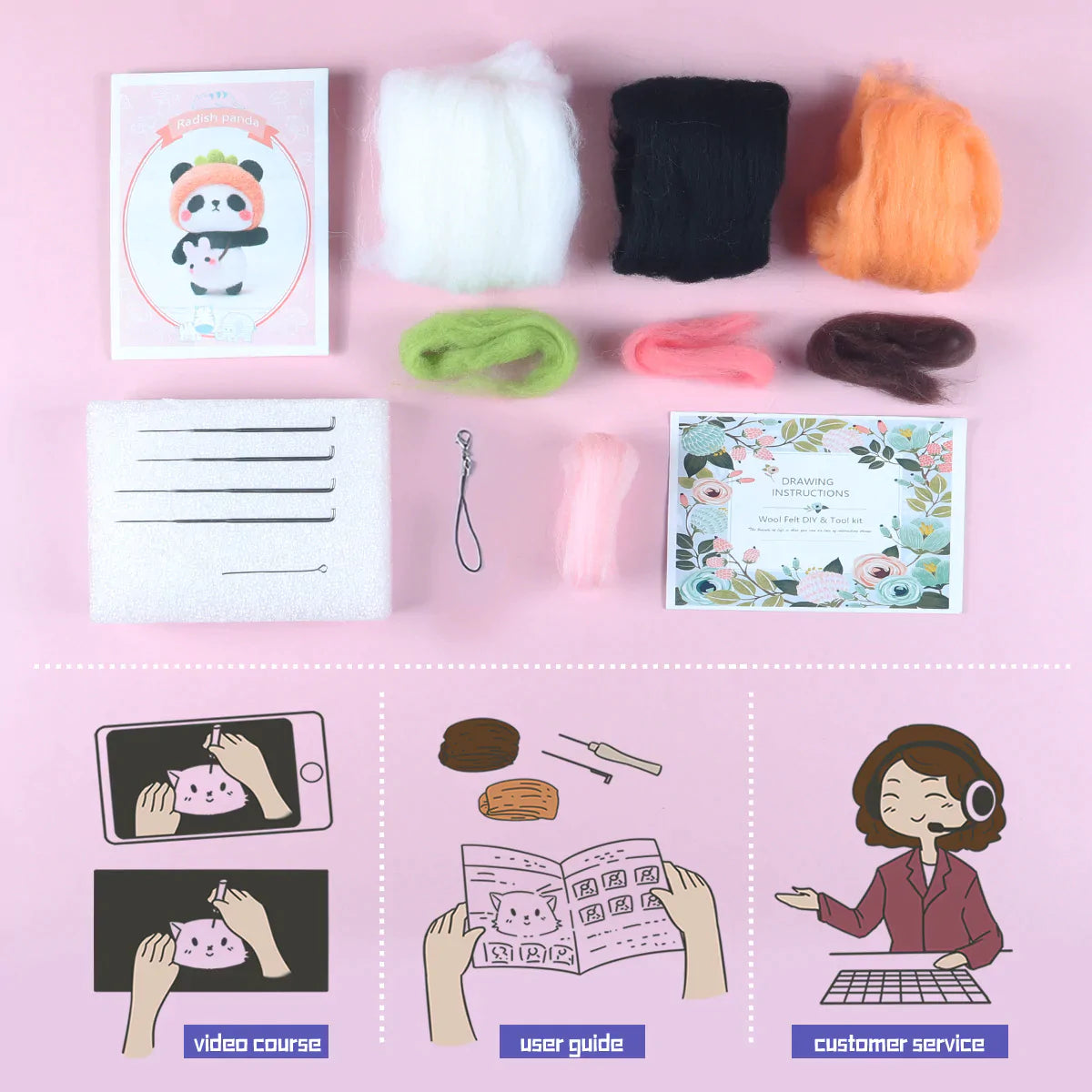 Little Panda Needle Felting Kit Fuzzy N Chic