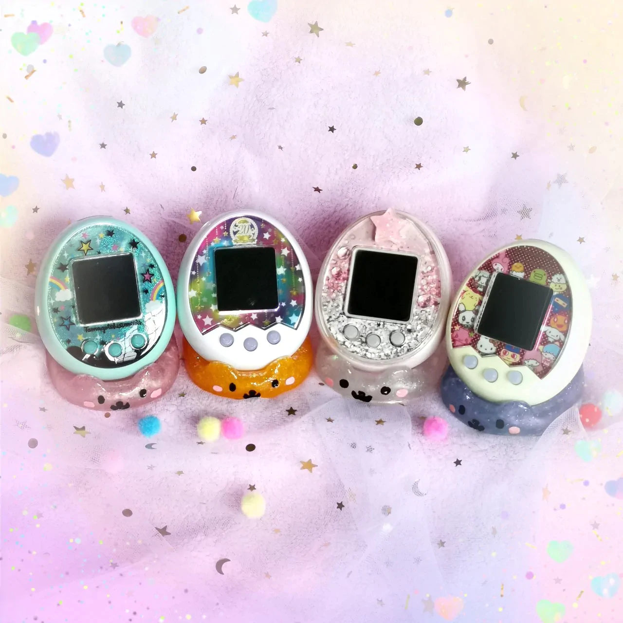 Tamagotchi Glitter Resin Stand Fuzzy N Chic