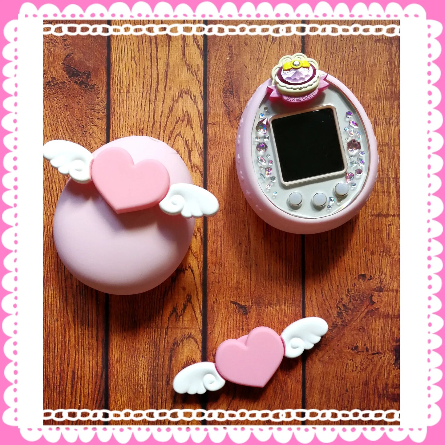 Tamagotchi silicone Angel heart cover for Meets, M!X, P's Fuzzy N Chic