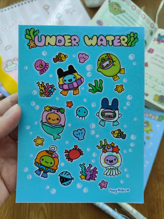 Yarn babies Under water Stickers set Fuzzy N Chic