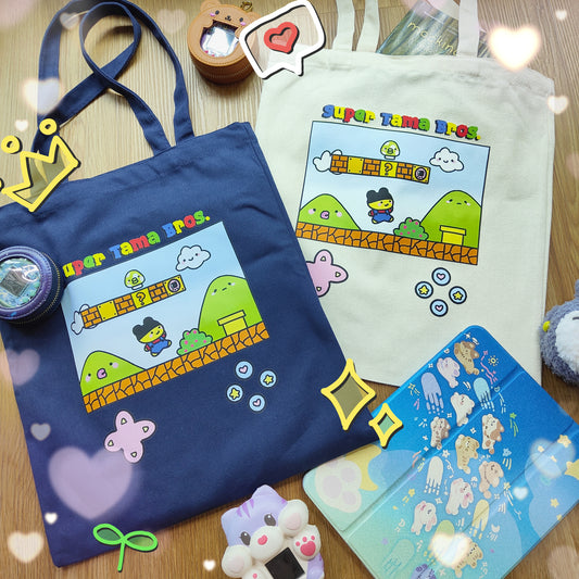 Canvas Tote Bag - Super Tama Bros.