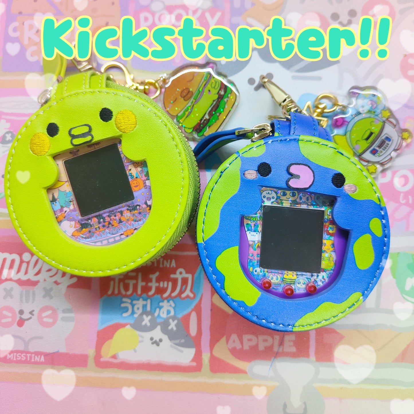 Tamagotchi Earth and Kuchipatchi Zipper Pouch