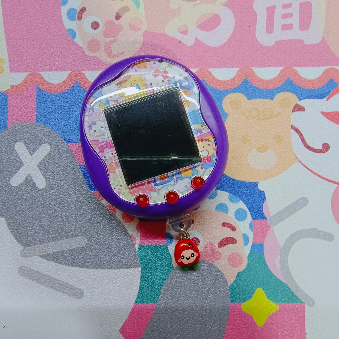 Tamagotchi Uni Dust Cap Charm - Ichigotchi