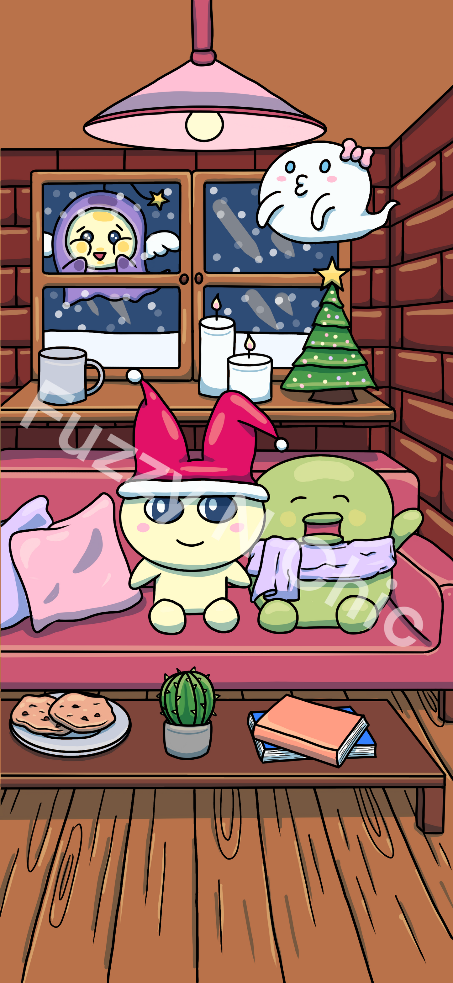 Tamagotchi Cozy Xmas Printable Poster/Wallpaper (Digital Download)