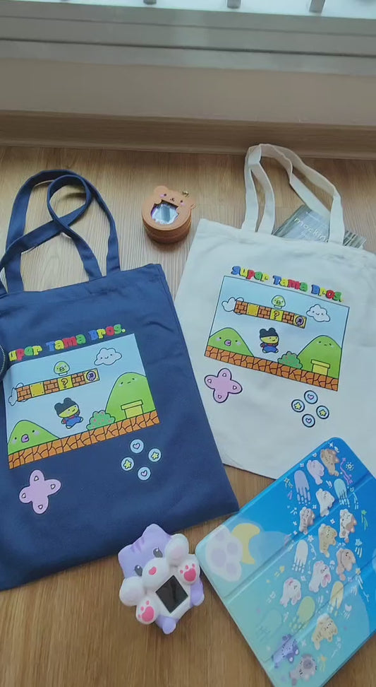 Canvas Tote Bag - Super Tama Bros.