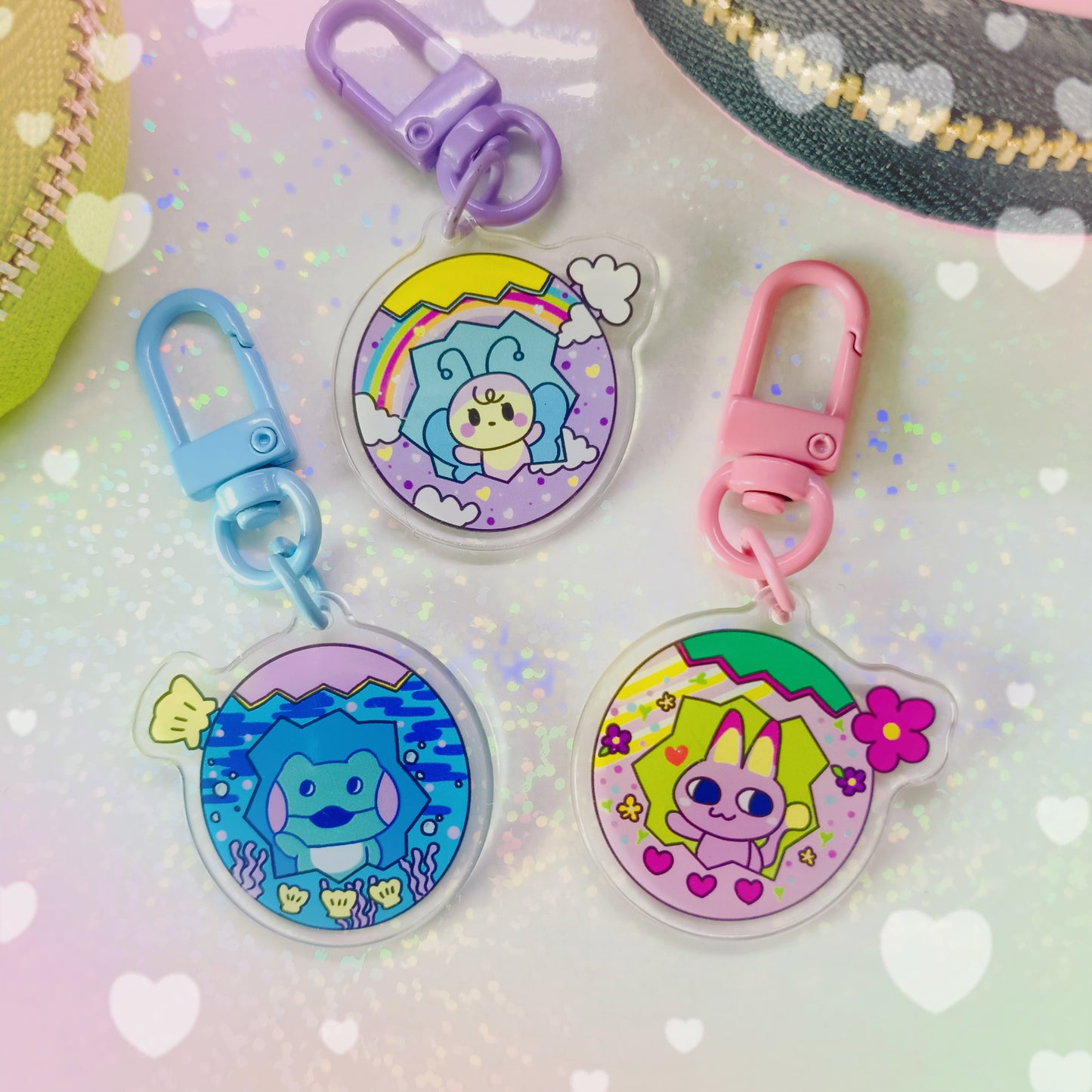 (Pre-Order) Tamagotchi Violetchi Zipper Pouch for Paradise!❤️