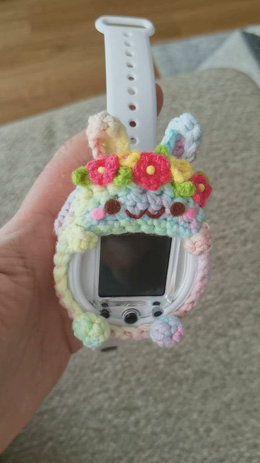 Pastel Rabbit with Flower Tamagotchi Cover