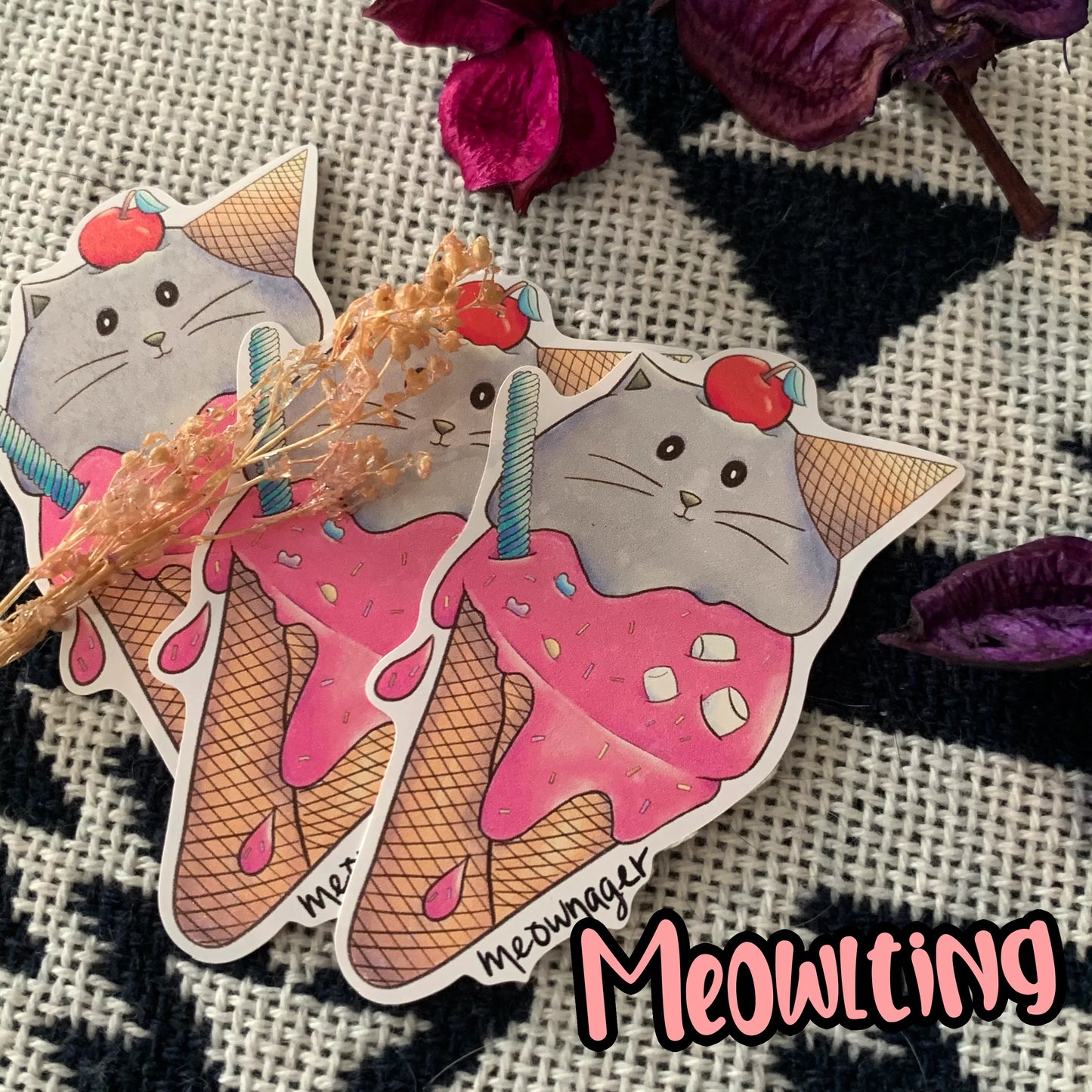 Cat Snack Themed Vinyl Stickers Fuzzy N Chic