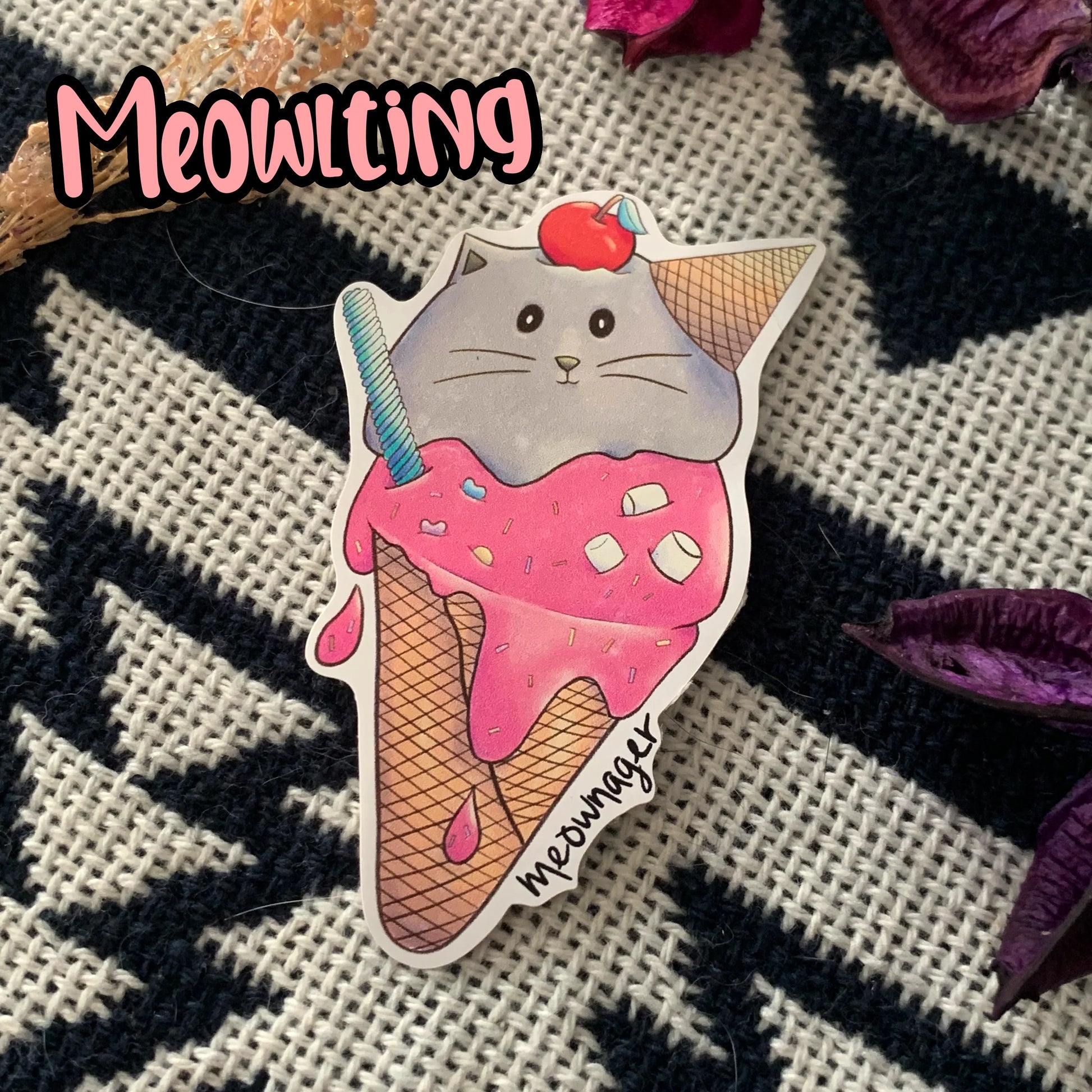 Cat Snack Themed Vinyl Stickers Fuzzy N Chic