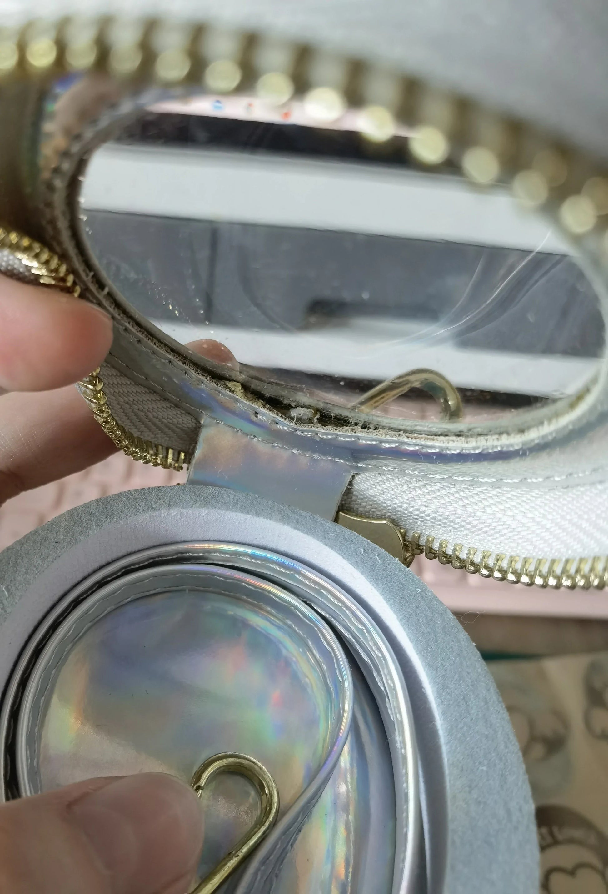 Clearance Defective Tamagotchi Zipper Pouch with Window Fuzzy N Chic