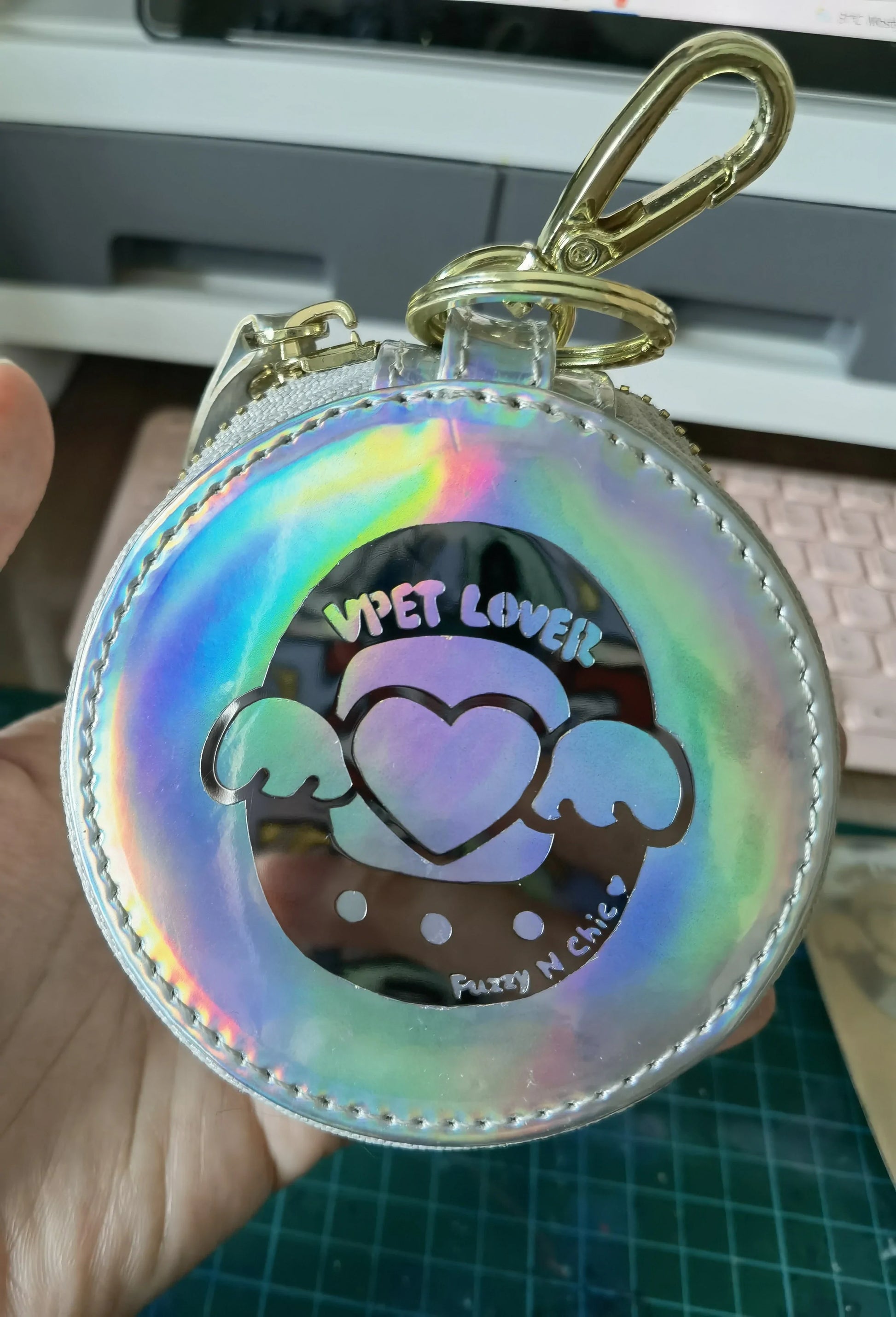 Clearance Defective Tamagotchi Zipper Pouch with Window Fuzzy N Chic