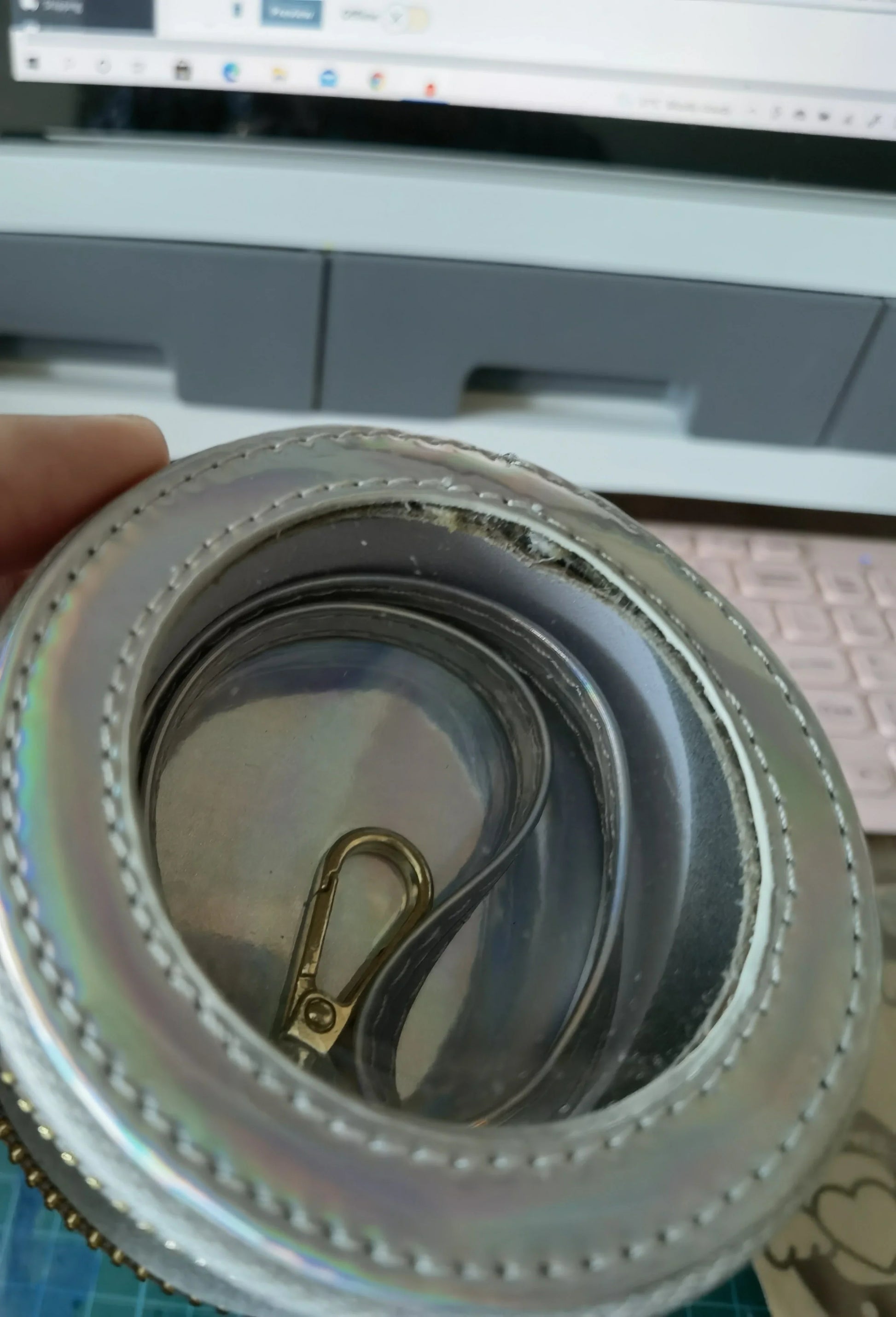 Clearance Defective Tamagotchi Zipper Pouch with Window Fuzzy N Chic