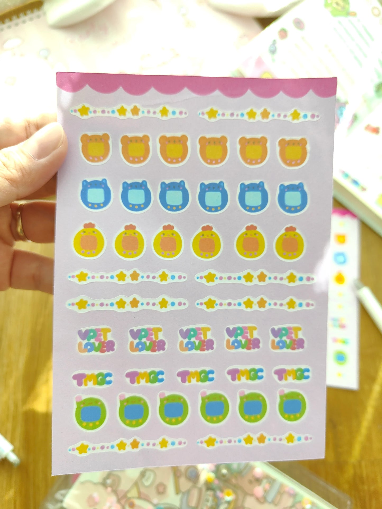 Cute Tamagotchi Stickers set Fuzzy N Chic