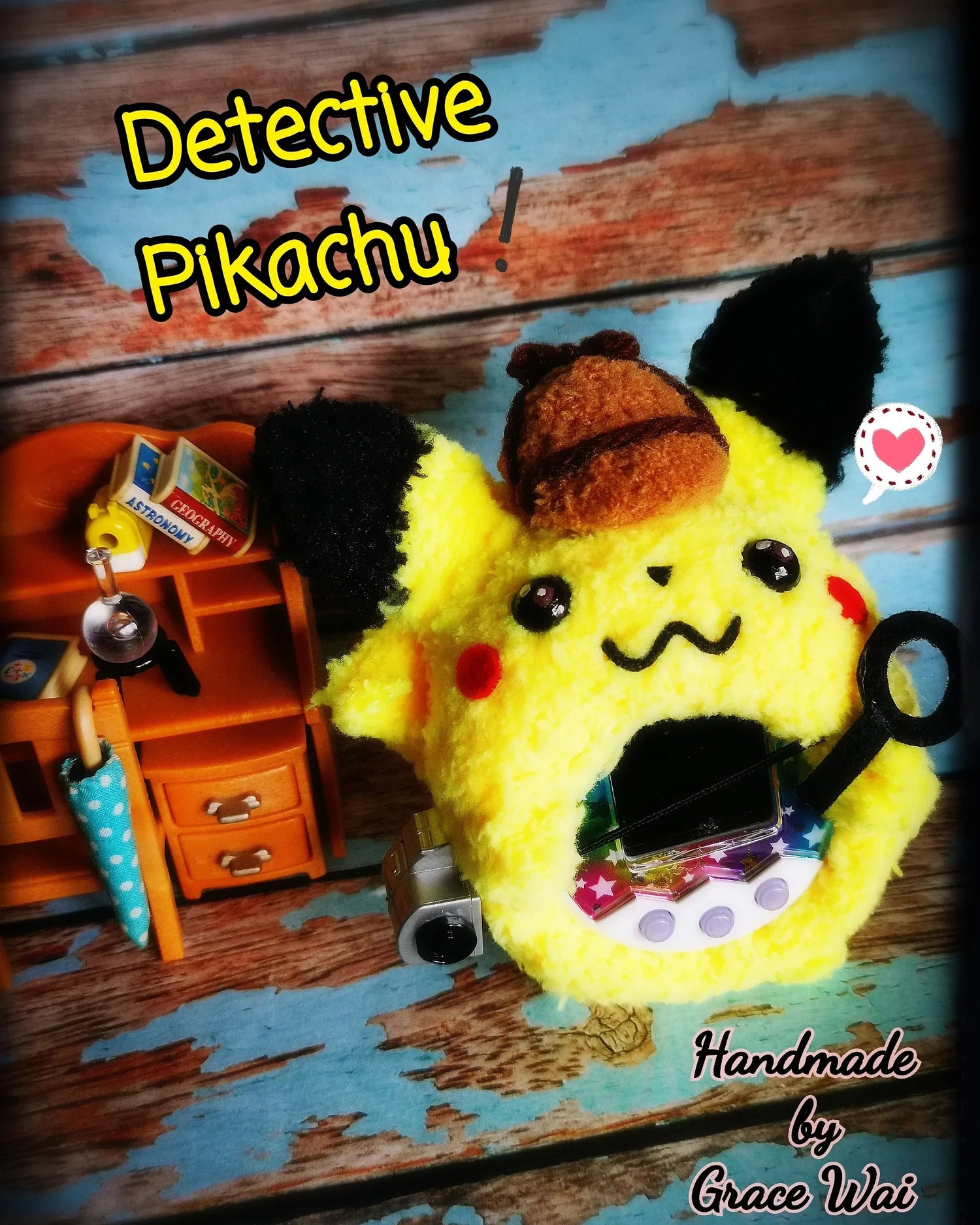 Detective Pikachu Fuzzy Tamagotchi Cover
