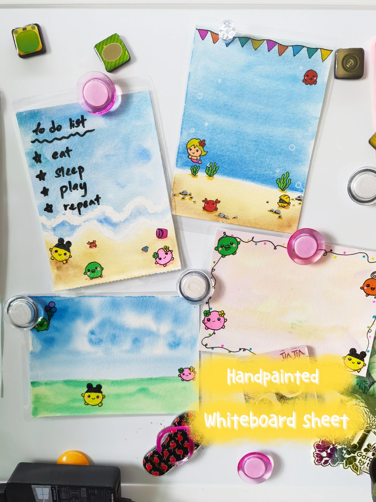 Handpainted Whiteboard Sheet Fuzzy N Chic