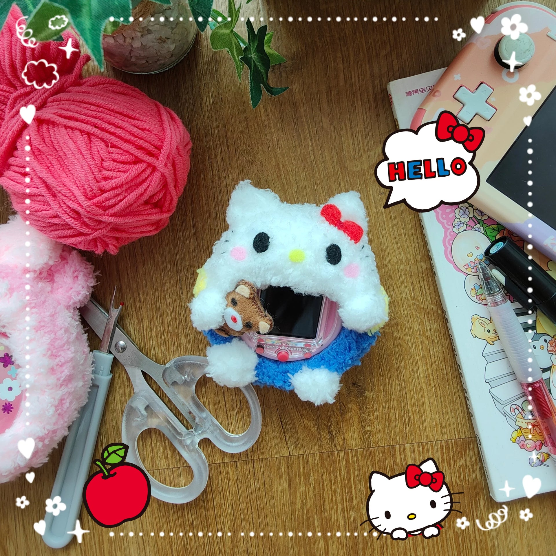 パステルウサギとお花のたまごっちカバー – Fuzzy N Chic