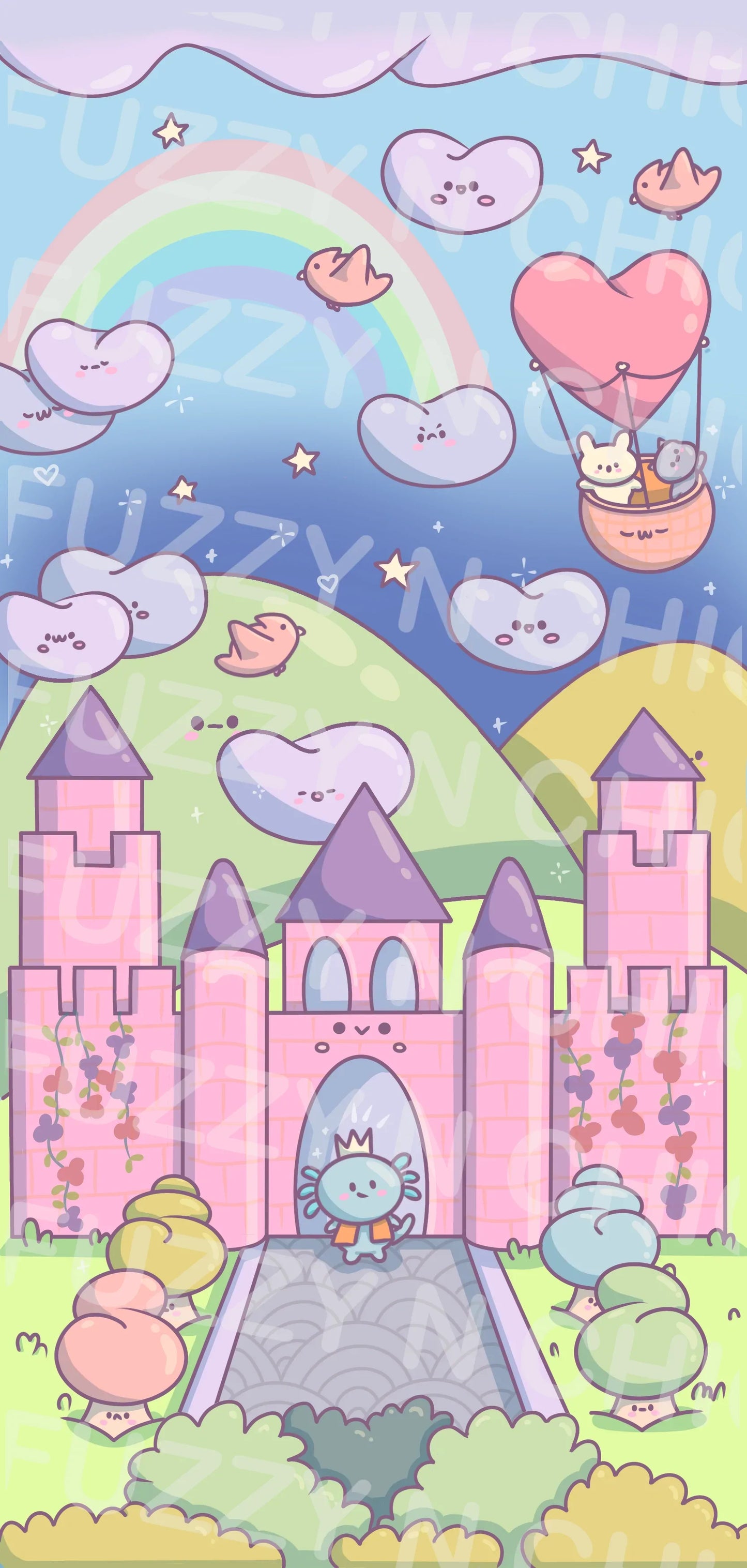 Kawaii World Printable Poster/Wallpaper (Digital Download) Fuzzy N Chic