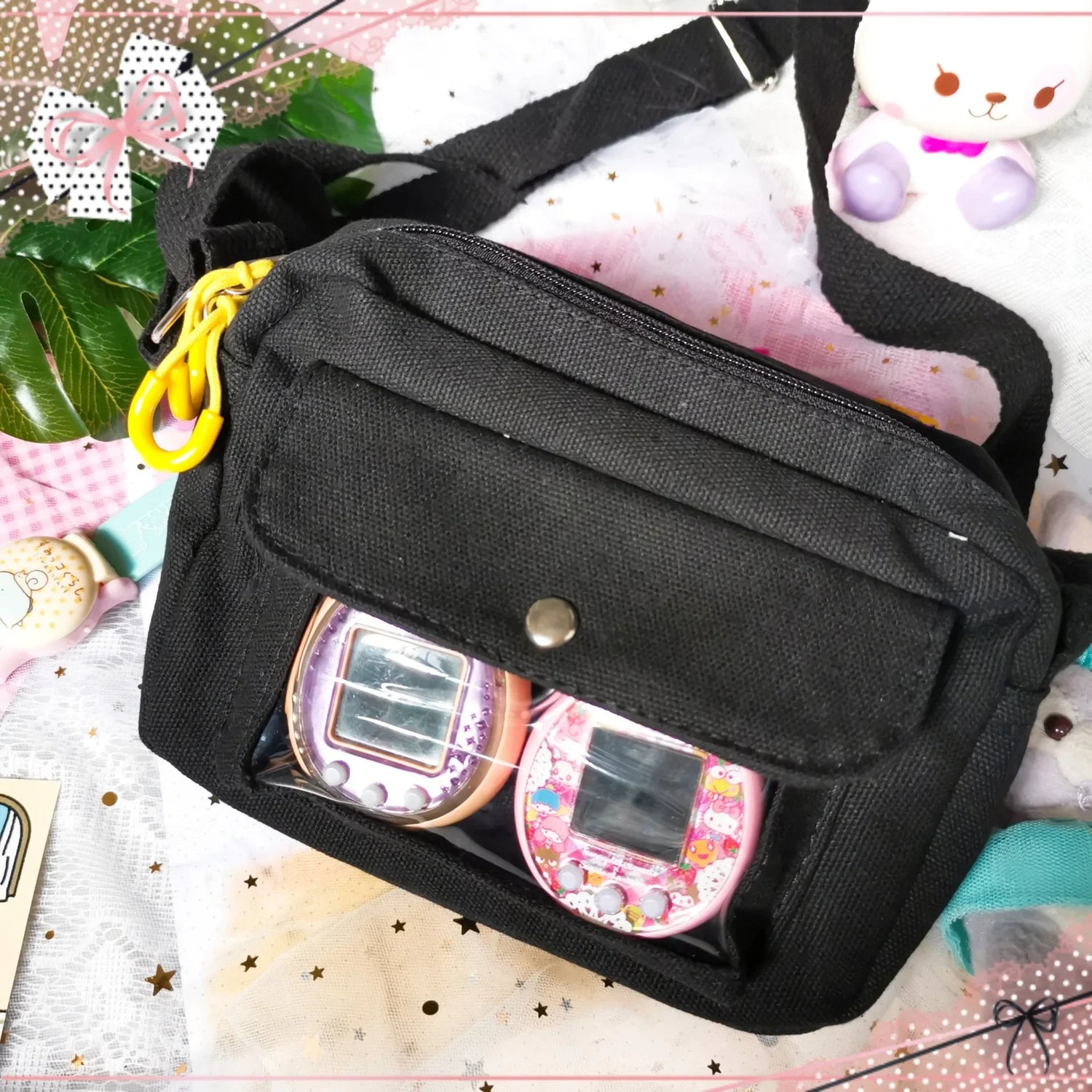 Sling bag with clear compartment Fuzzy N Chic