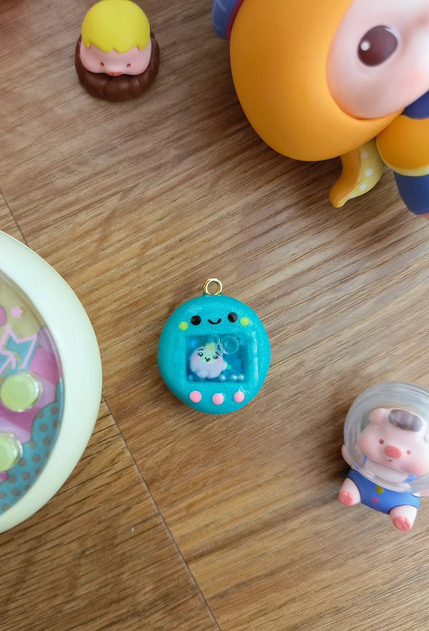 Tamagotchi Clay Charm with Weeptchi Fuzzy N Chic