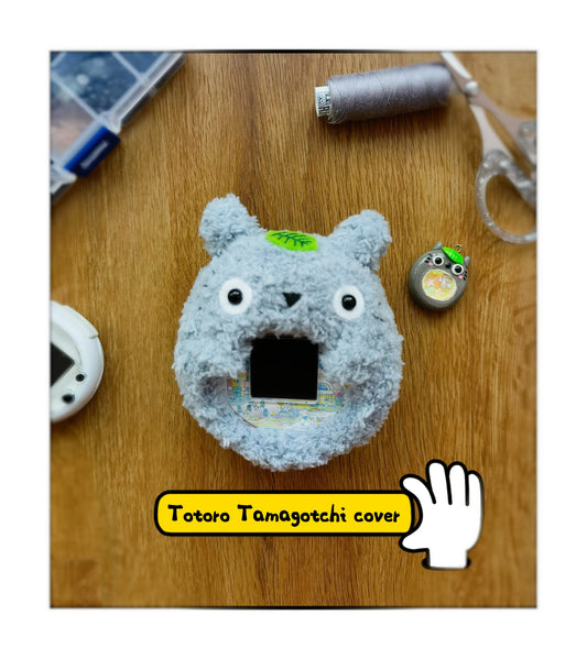 Tamagotchi Crochet cover - front facing Totoro Fuzzy N Chic