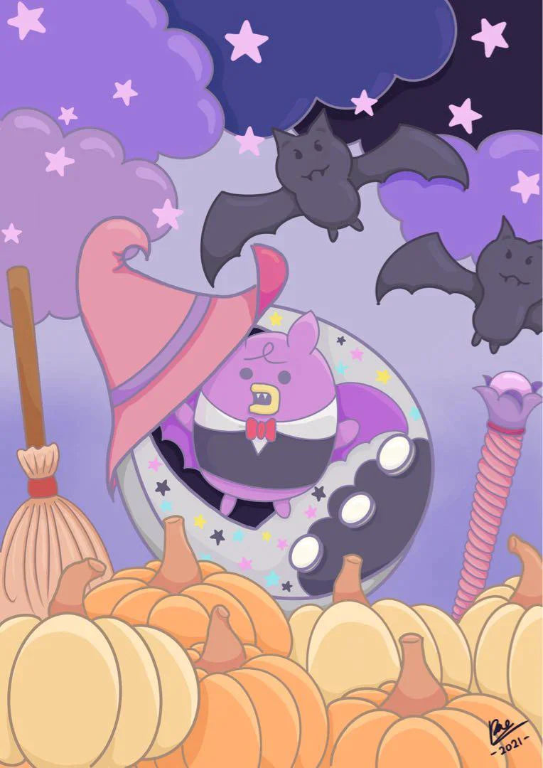 Tamagotchi Halloween Themed Printable Poster/Wallpaper (Digital Download) Fuzzy N Chic