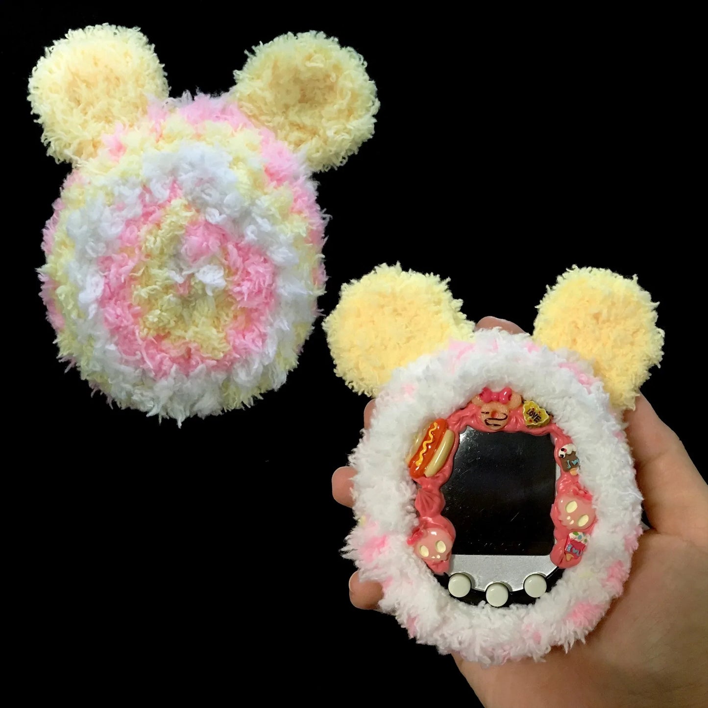 Tamagotchi Multicolor Cover with Bear Ears Fuzzy N Chic