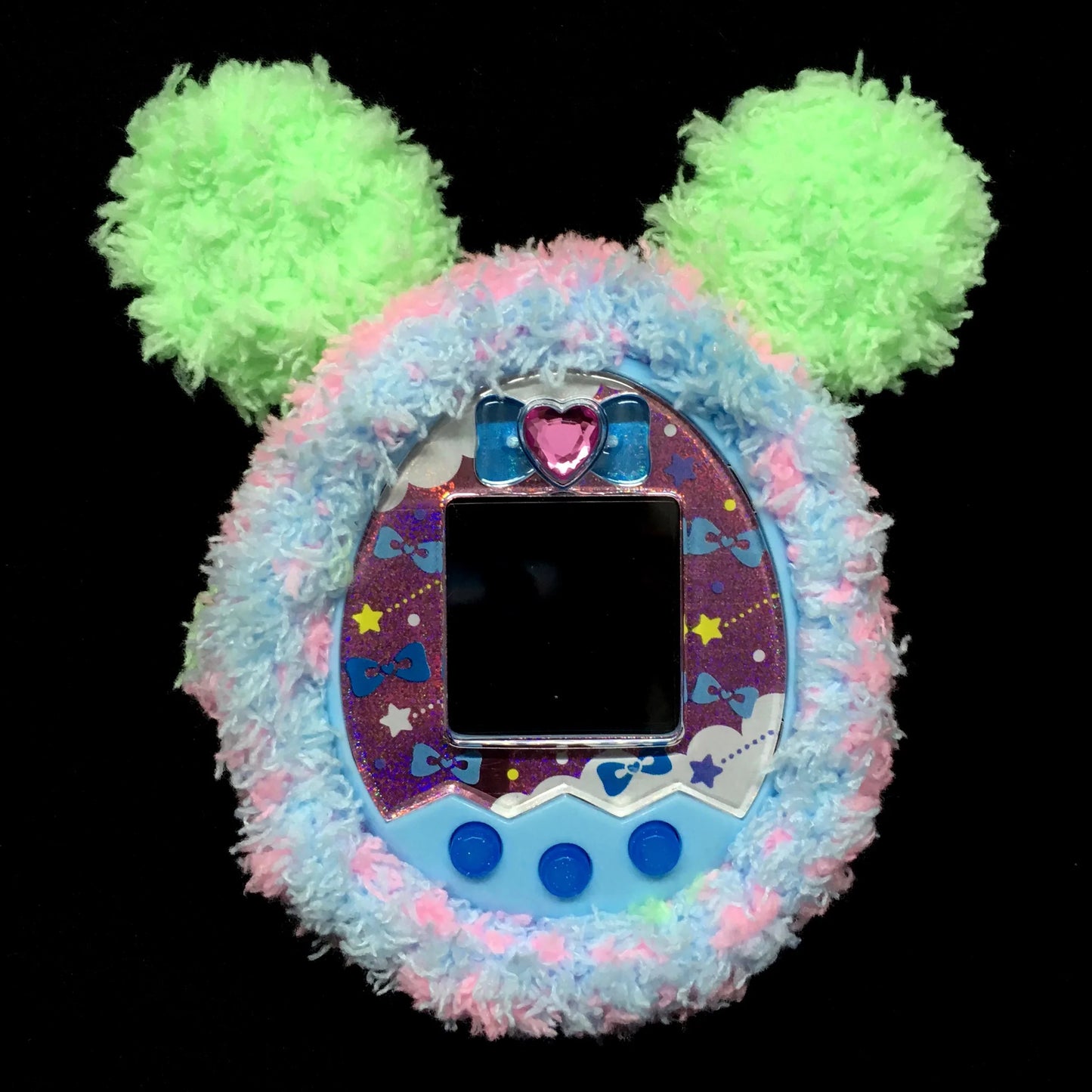 Tamagotchi Multicolor Cover with Bear Ears Fuzzy N Chic