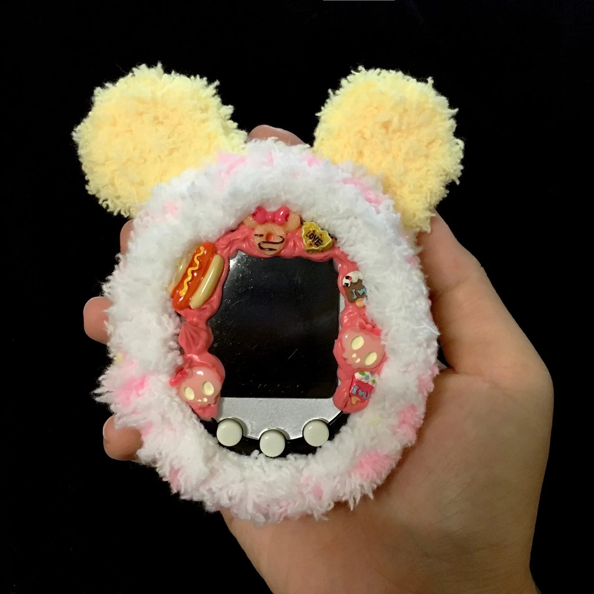 Tamagotchi Multicolor Cover with Bear Ears Fuzzy N Chic
