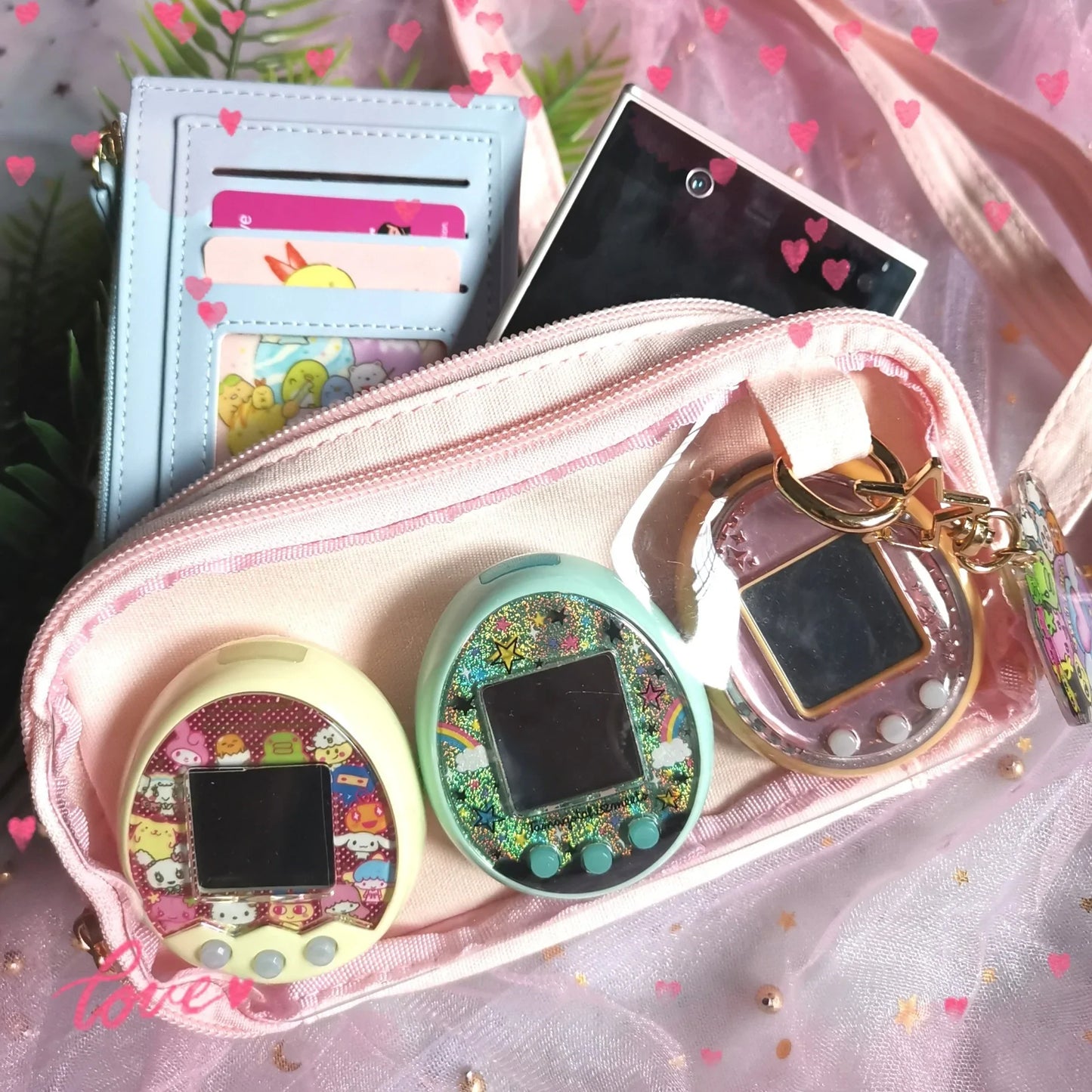 Tamagotchi Purse with clear compartment Fuzzy N Chic