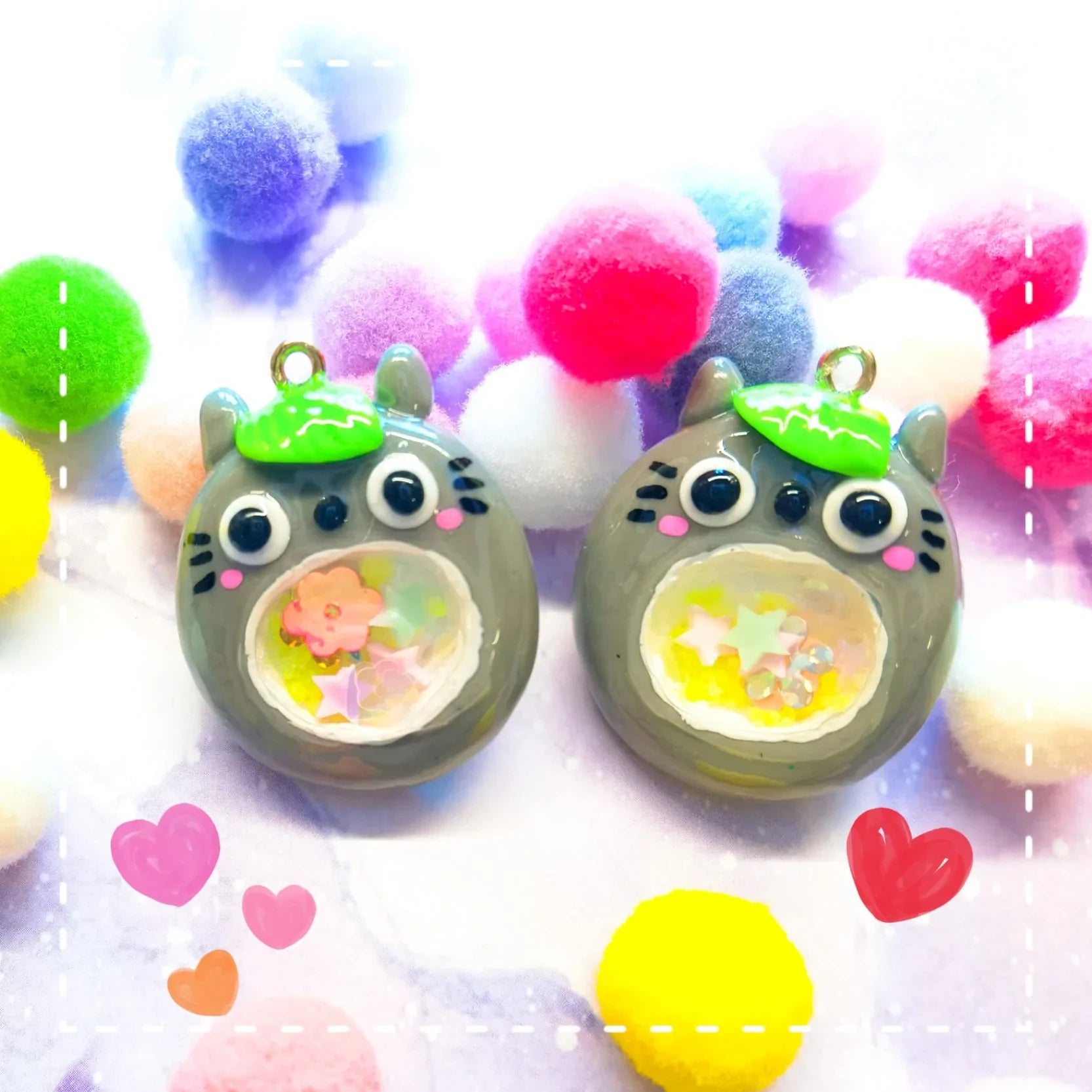 Totoro glow in dark Clay Charms Fuzzy N Chic