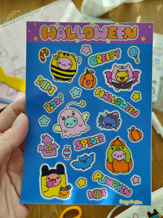 Yarn babies Halloween Stickers set Fuzzy N Chic
